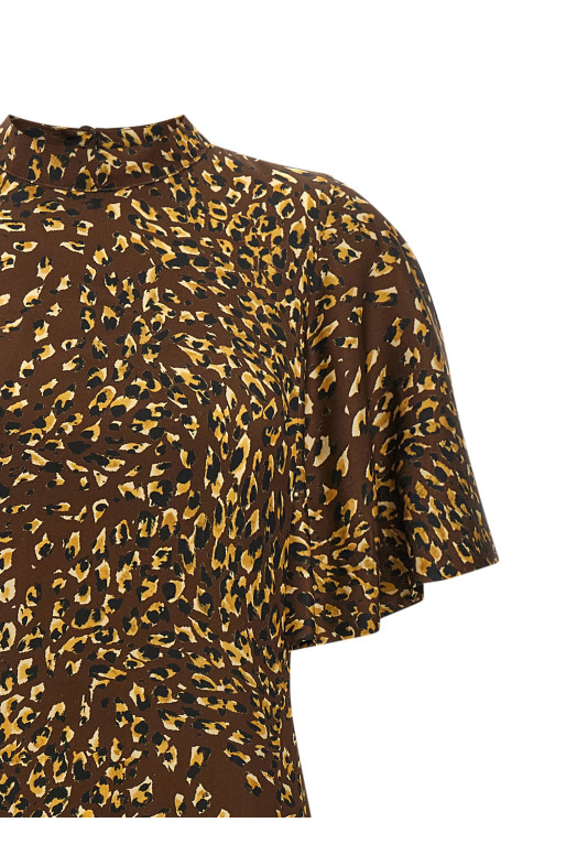 Animal print dress Brown