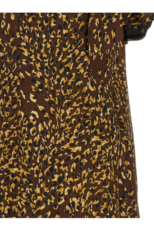 Animal print dress Brown