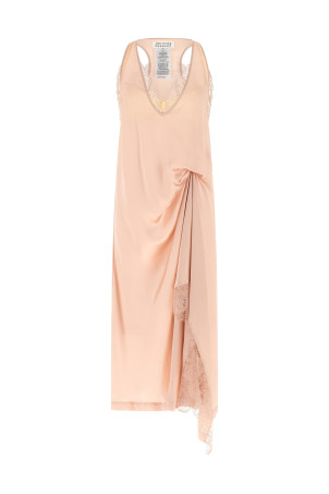 'Silk Lace Slip Midi Dress' dress Pink