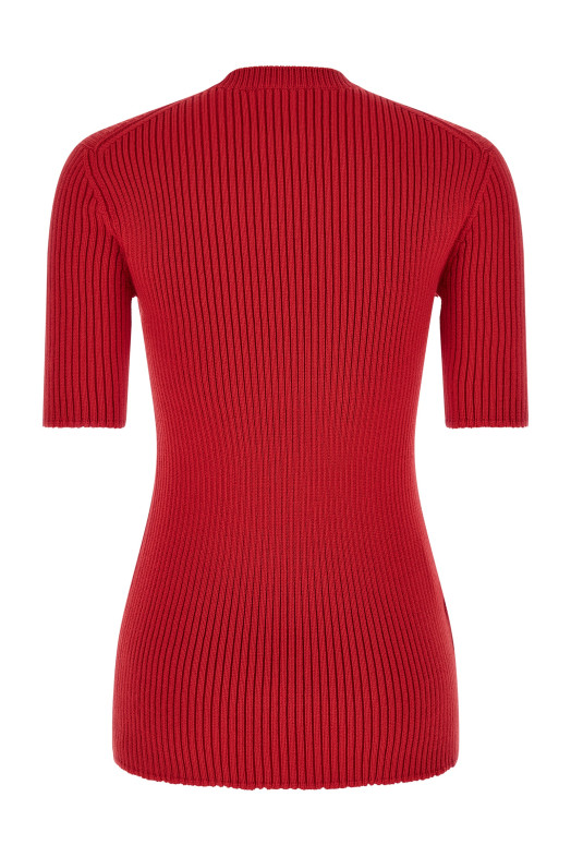 Свитер с ребристой вязкой  Красный PRADA P24E3QSOOO6584F0011