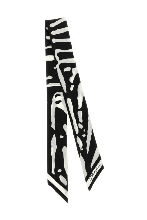 Zebra print scarf Black-grey