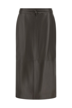 Leather skirt Brown