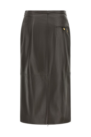 Leather skirt Brown