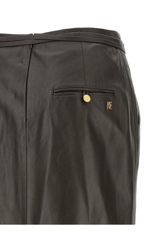 Leather skirt Brown