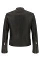 '5-zip' Leather Jacket Black