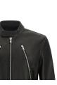 '5-zip' Leather Jacket Black