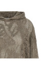 Openwork hooded sweater Brown