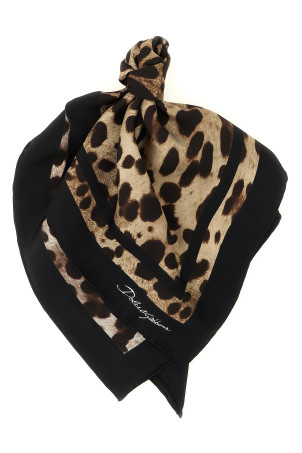 Leopard-print scarf Brown