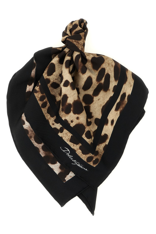 Leopard-print scarf Brown