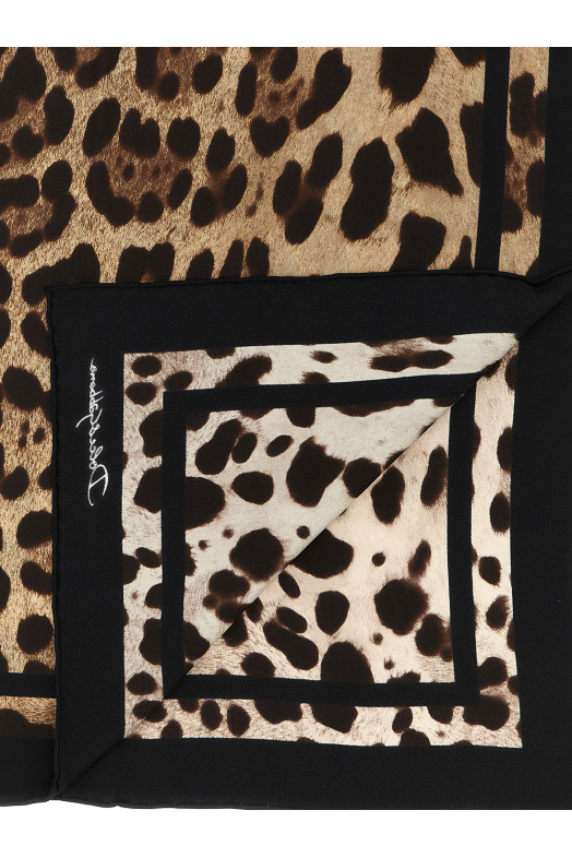 Leopard-print scarf Brown