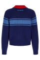 Color block details cardigan Blue