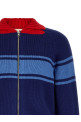 Color block details cardigan Blue