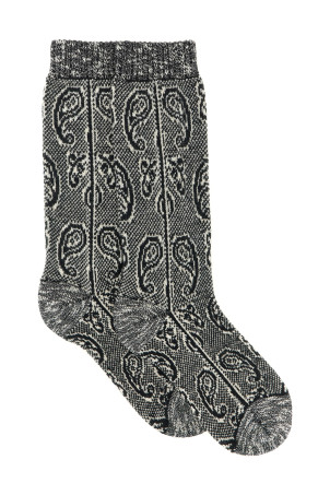 Paisley Jacquard Socks White