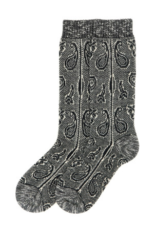 Paisley Jacquard Socks White