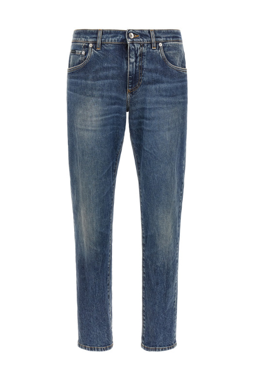 Logo plaque jeans Blue