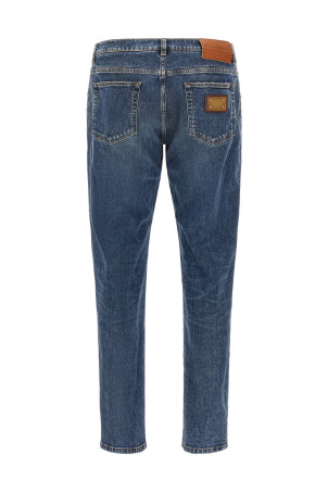 Logo plaque jeans Blue