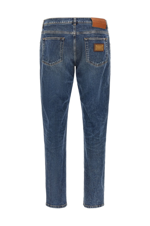 Logo plaque jeans Blue