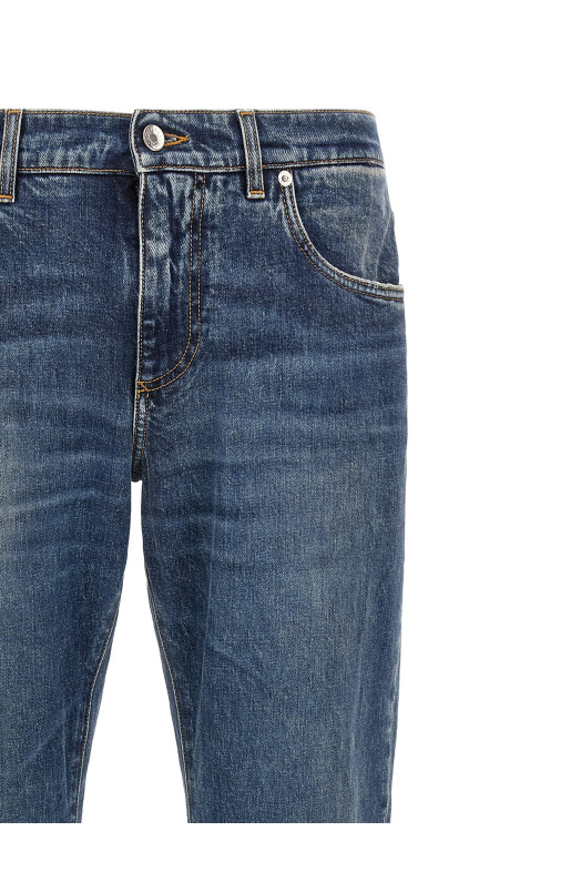 Logo plaque jeans Blue