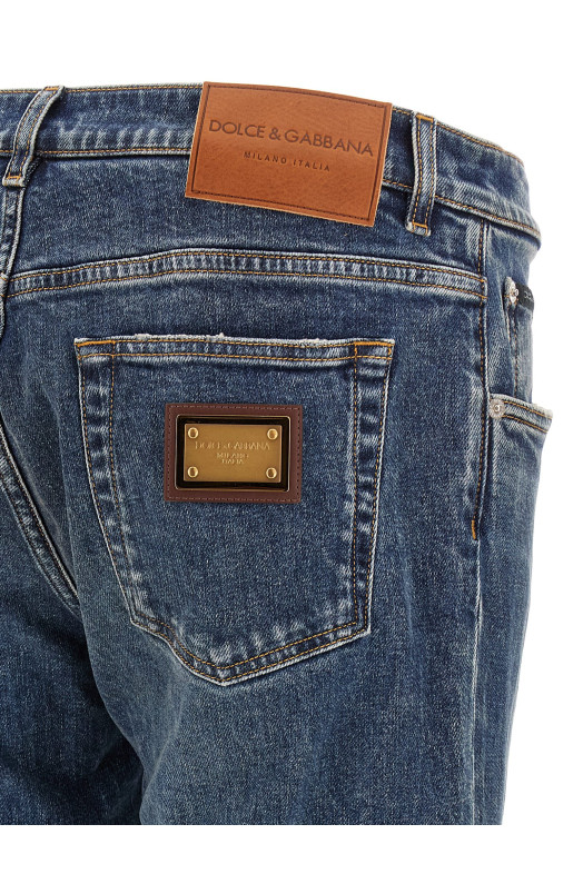 Logo plaque jeans Blue