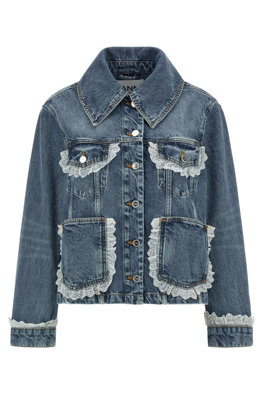 Denim and lace jacket Blue