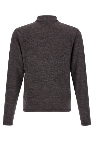 Mouliné wool polo shirt Brown