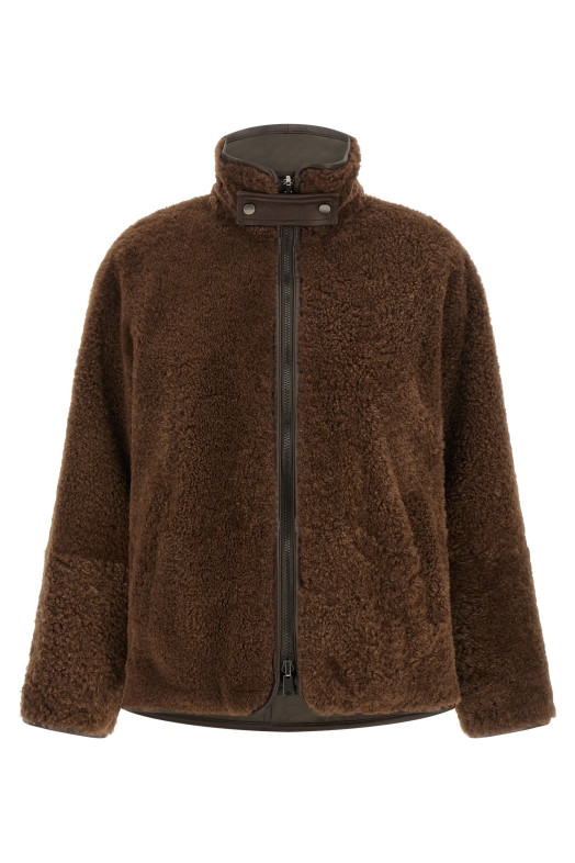 'Fuzzy' reversible jacket Brown