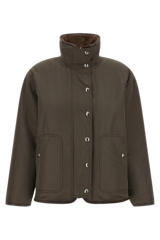 'Fuzzy' reversible jacket Brown