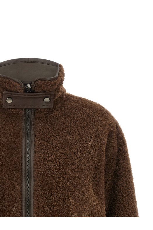 'Fuzzy' reversible jacket Brown