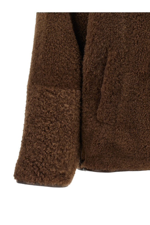 'Fuzzy' reversible jacket Brown