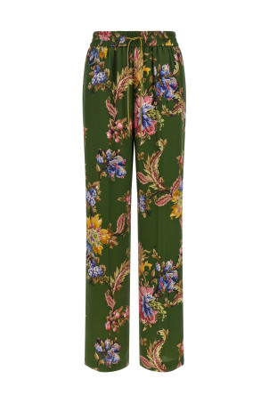 Floral print trousers Green
