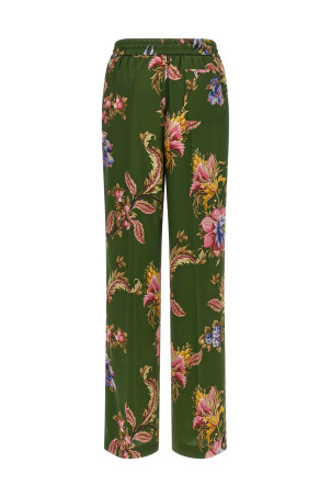 Floral print trousers Green