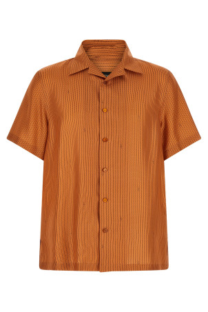 'Selleria' stitching silk shirt orange