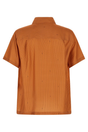 'Selleria' stitching silk shirt orange