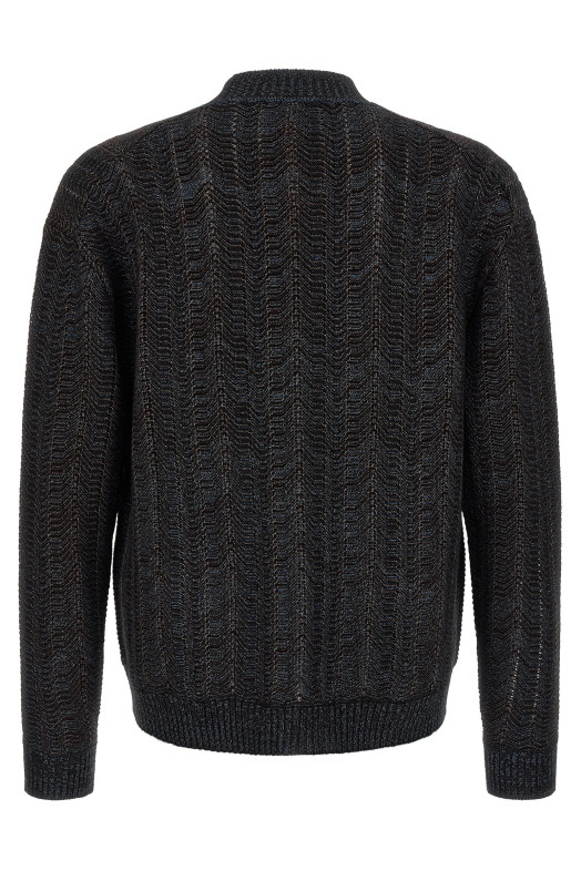 Greek pattern cardigan Blue