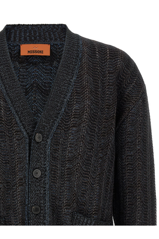 Greek pattern cardigan Blue