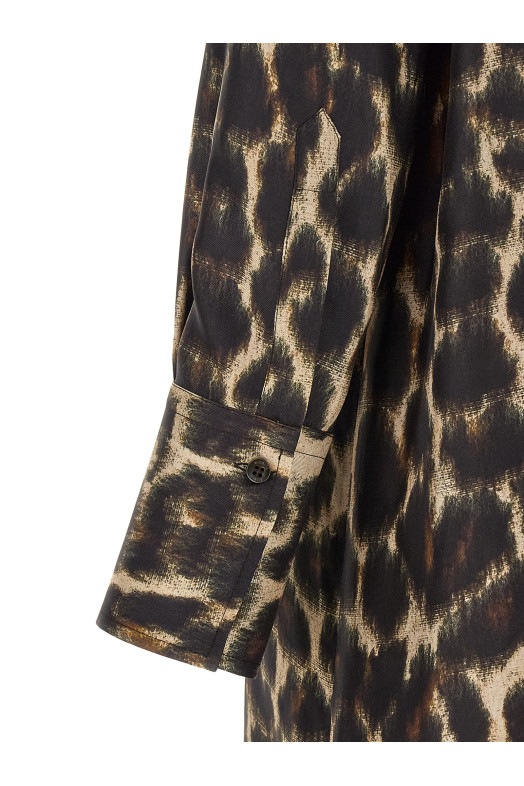 Silk dress Brown