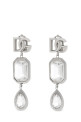 Pendant earrings with crystals Silver