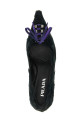 Туфли из атласа с перьями, чёрные PRADA 1I615OFA055C1QF0002