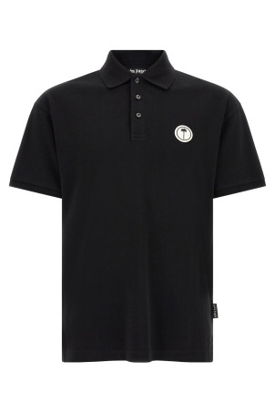 Logo patch polo shirt Black