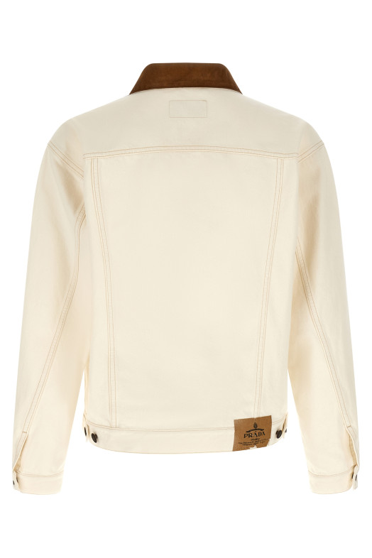 Джинсовая куртка белого цвета PRADA GEB320SOOO1954F01CD