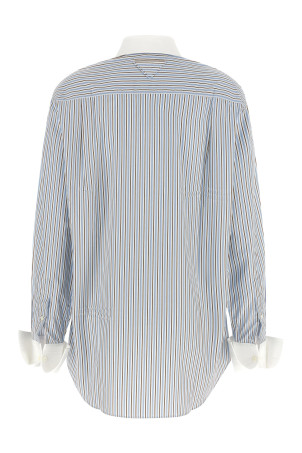 Striped poplin shirt BLUE