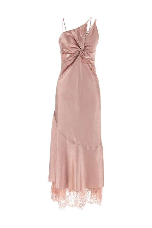 Satin and lace dress Pink