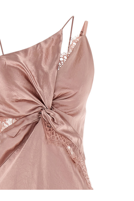 Satin and lace dress Pink
