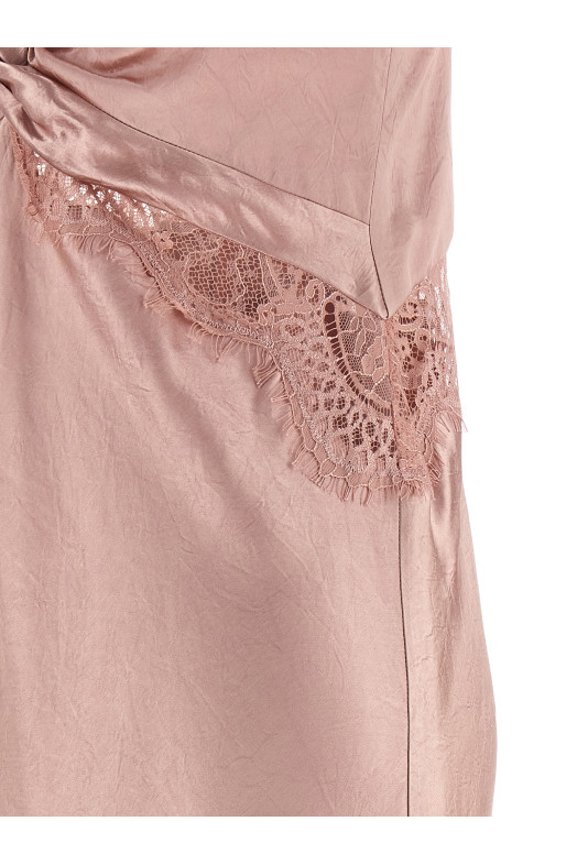 Satin and lace dress Pink