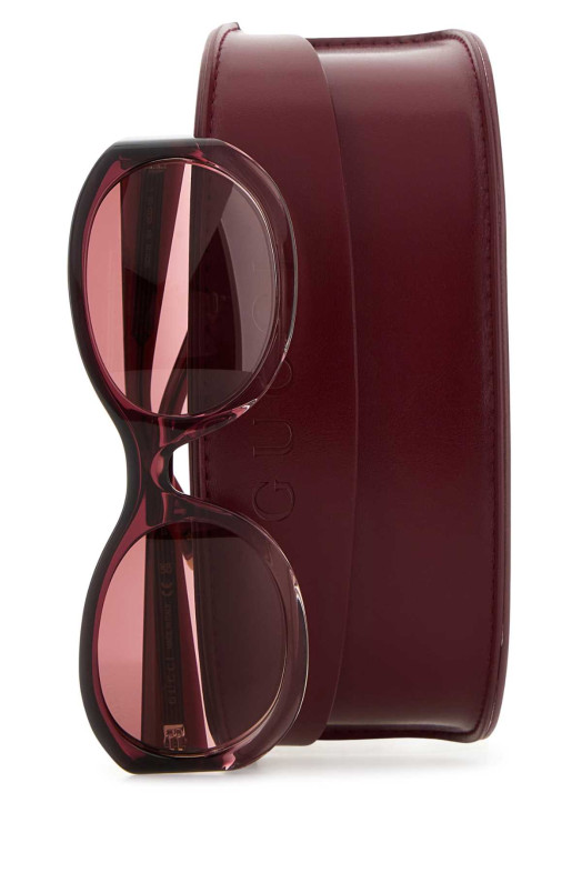 Солнцезащитные очки GUCCI из ацетата бордового цвета (831871J0740)