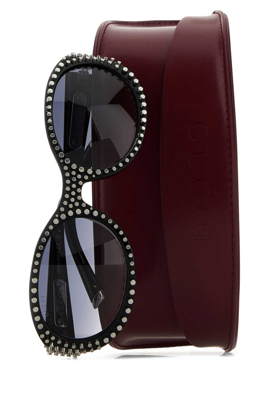 Черные ацетатные солнцезащитные очки GUCCI (831968J0741)