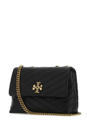 Маленька чорна шкіряна сумка через плече «Kira» від TORY BURCH (90452)