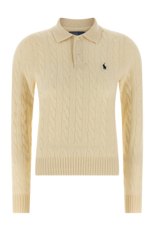 Braided polo shirt White