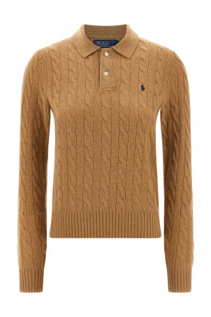 Braided polo shirt Beige