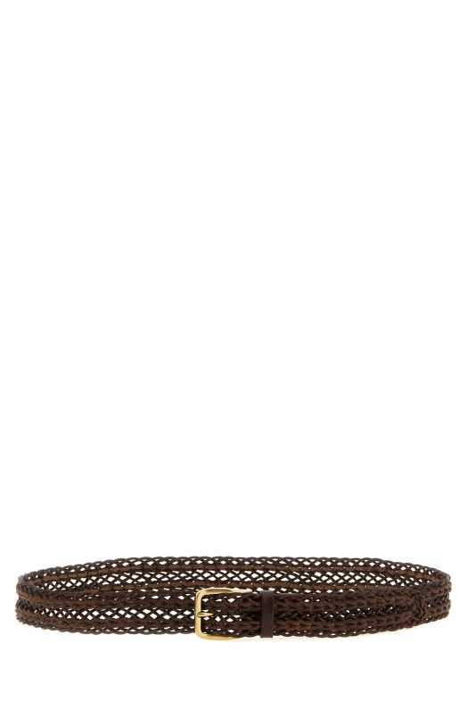 Braided calf belt Brown